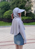 CEENIU防曬衣女2025新款夏季網(wǎng)眼透氣夏季戶外騎行防曬服寬松防曬短外套 灰色 網(wǎng)眼面料-帽子+防曬衣 曬單實拍圖