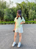 moonkids童裝女童運動套裝2025夏季新款速干短袖兒童冰絲涼感訓(xùn)練衣服薄款 19146綠色短袖+18530白色短褲 130 cm 曬單實拍圖
