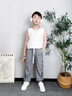 G.DUCKKIDS兒童裝男童褲子夏季薄款2024新款中大童夏裝運動褲夏款防蚊九分褲 灰色 170 建議身高160-170cm 13-15歲 曬單實拍圖