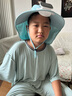 偶森太陽(yáng)能風(fēng)扇帽子兒童披肩遮陽(yáng)帽男女童大帽檐太陽(yáng)帽夏季戶外防曬帽 曬單實(shí)拍圖