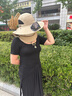 偶森太陽(yáng)能風(fēng)扇帽防曬帽女防曬面罩口罩戶外遮陽(yáng)帽充電兩用干活漁夫帽 曬單實(shí)拍圖
