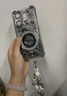 福順奢白鹿同款適用vivos30promini手機殼閃粉花朵s20pro高級s19磁吸支架s18pro女款四角防摔保護套 氣囊【電鍍銀閃粉白花】閃粉磁吸支架+手鏈 vivo S30 曬單實拍圖