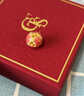 周大生黃金吊墜女足金硬金琺瑯桃花轉(zhuǎn)運(yùn)金珠掛墜送女友生日禮物 足金桃花吊墜-【單吊墜,不含鏈,介意慎拍】 1.35g 曬單實(shí)拍圖