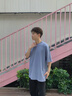 Calvin KleinJeans25夏季男女情侶休閑字母ck純棉落肩寬松重磅短袖T恤上衣 TMP-星藍 S 曬單實(shí)拍圖