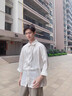 GXG男裝 【涼感】 條紋設(shè)計(jì)七分袖襯衫通勤男士襯衣 2025夏季新品 米條紋 M 曬單實(shí)拍圖