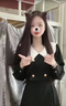 她芙（tafu）品牌女裝法式連衣裙女2025春秋新款小個子減齡赫本風長袖收腰短裙 黑色 M 曬單實拍圖