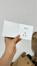 海爾（Haier）開(kāi)關(guān)插座啞光大面板墻壁空調86型雙開(kāi)一開(kāi)雙控二三插斜五孔S3白色 斜五孔 曬單實(shí)拍圖