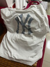 MLB官方 男女情侶做舊大logo時(shí)尚涼感T恤短袖25夏季新款TSM09 紐約洋基隊/象牙色 2XL 曬單實(shí)拍圖