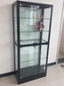 震冉手辦柜展示柜子樂高模型積木玩具擺件防塵柜盲盒收藏樣品玻璃酒柜 【黑色】160×80×40cm雙門四層 3C認(rèn)證防爆玻璃(不含燈） 曬單實拍圖