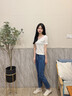塔馳密司（TOUCH MISS）經(jīng)典高腰深藍(lán)色煙管褲牛仔褲女春秋季輕奢窄版直筒褲子 復(fù)古深藍(lán)色 28 曬單實(shí)拍圖