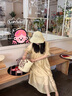 旻勝 輕奢孕婦裝夏季連衣裙高級(jí)感時(shí)髦洋氣韓版寬松微胖大碼生日禮物 黃色L【肩寬36cm/胸圍100cm】 曬單實(shí)拍圖