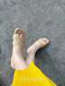達芙妮（DAPHNE）拖鞋女粗跟涼拖外穿一字拖2024夏季新款休閑時尚百搭半拖 米色 37 (235mm) 曬單實拍圖