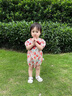 班喜迪嬰兒衣服夏季嬰幼兒連體衣寶寶包屁衣公主周歲禮服夏裝薄款外出服 紅色 90cm 曬單實拍圖