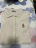Teenie Weenie小熊POLO衫女2025年春夏新款翻領(lǐng)半開(kāi)襟刺繡基礎(chǔ)短袖T恤女 燕麥色 L (170) 曬單實(shí)拍圖