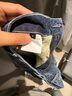 GXG男裝寬松直筒復(fù)古深色水洗牛仔褲 深藍(lán) 170/M 曬單實(shí)拍圖