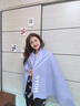 HOYO日本游泳吸水速干浴巾男女通用健身大毛巾披肩沙灘巾淺紫80*150 曬單實(shí)拍圖