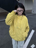 KAMA綠色衣服褂子長(cháng)袖套頭夾克衫2025新款秋季情侶微闊版型休閑外套 黃色 M 曬單實(shí)拍圖