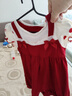 優(yōu)奇嬰兒衣服夏裝薄款新生兒衣服女寶寶滿月百天周歲禮服洋氣公主哈衣 紅色 90cm 曬單實拍圖