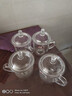 德力青蘋果耐熱水杯茶杯玻璃泡茶杯帶蓋果汁杯高顏值玻璃杯帶蓋耐高溫 帶手柄帶蓋約300毫升4只裝 曬單實拍圖