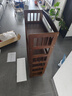 樂(lè )系（LEXI）實(shí)木書(shū)架置物架落地一體靠墻書(shū)柜客廳多層收納架 全實(shí)木4層-60cm-胡桃色-送收納筐 曬單實(shí)拍圖