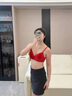 艾彼黛施內衣女聚攏性感法式三角杯美背舒適網(wǎng)紗薄款本命年文胸套裝禮物 紅色 70A S (合適32B) 曬單實(shí)拍圖