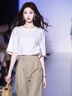 瑪嬌媚（Majiaomei）休閑褲女裝套裝2025年夏季新款超好看的寬松松弛感上衣闊腿褲子女 白色上衣+卡其色褲子 M 曬單實(shí)拍圖