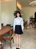 香影學(xué)院風(fēng)藏青色百褶半身裙女2025秋裝新款小個(gè)子短款高腰a字裙 藏青 S 155/60A/85-95斤 曬單實(shí)拍圖