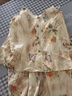 婷美輕奢棉綢睡衣女士夏季吊帶兩件套家居服寬松簡約開衫性感復(fù)古套裝 曬單實(shí)拍圖