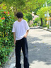 izzue IT黑色直筒牛仔褲男2025夏季新款寬松垂感百搭純棉潮牌褲子 曬單實拍圖