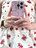 圣圖朗液態(tài)小羊皮草莓小熊適用iphone15promax蘋果13手機殼新款14plus小眾高級感12硅膠全包11防摔保護套 液態(tài)小羊皮草莓小熊-草紫色  iPhone 16 pro 曬單實拍圖
