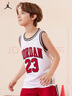 Jordan耐克AJ兒童背心 Nike23號男童籃球服夏季透氣無袖T恤  純白色 曬單實拍圖