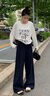 棠暖亞麻闊腿褲女2025新款夏季小個(gè)子冰絲寬松彎刀西裝褲休閑直筒褲子 藏青色 L 110-120斤 曬單實(shí)拍圖