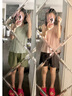 莫代爾睡衣女夏季冰絲帶胸墊無袖短褲背心圓領(lǐng)休閑家居服可外穿運動套裝 Y23104 XL (120-140斤) 曬單實拍圖
