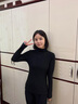 打底衫女2025春秋外穿半高領(lǐng)黑色上衣女內(nèi)搭洋氣白色修身長袖t恤 黑色 L 建議105-115 曬單實(shí)拍圖