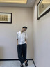 MJ STYLE哈倫蘿卜褲女夏季休閑遮胯顯瘦百搭直筒高腰休閑褲 藏青色 XL 曬單實(shí)拍圖