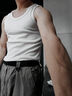 馬登工裝美式棉背心男健身運(yùn)動(dòng)老頭汗衫無(wú)袖t恤跨欄重磅螺紋坎肩打底 米白色 【拍2件減5元/夏季外穿] M (170) 曬單實(shí)拍圖