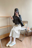森馬（Semir）[商場(chǎng)同款]半身裙女磨毛純棉長(zhǎng)裙2025秋新款氣質(zhì)純色傘裙百搭 淺卡其50385 M 曬單實(shí)拍圖