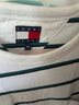 TOMMY JEANS【重磅厚實】夏男女純棉條紋針織刺繡圓領短袖T恤上衣18659 白綠條紋YBR M （推薦：135-150斤） 曬單實拍圖