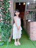 G.DUCK HELLO兒童連衣裙2025新款女童吊帶夏裝大童洋氣白色公主裙 杏色 120 cm 曬單實(shí)拍圖