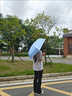 法·瑪莎 FAV MARTHA遮陽傘防曬傘晴雨兩用女防曬紫外線太陽輕小巧迷你便攜膠囊傘1578 天藍(lán)色雙層高密防曬-243g超輕便 曬單實(shí)拍圖