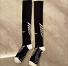 李寧（LI-NING）足球襪兒童長筒襪過膝防滑訓練護腿板襪套高筒長襪子男 黑白-S 曬單實拍圖