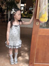 班喜迪女童連衣裙夏季2026新款洋氣兒童吊帶裙寶寶公主裙夏裝小女孩裙子 灰色 110 曬單實(shí)拍圖