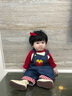 幼歌（YOUGE）嬰幼兒薯條造型軟牛仔背帶休閑褲寶寶童趣舒適寬松褲子 牛仔藍(lán) 73 cm 曬單實拍圖