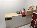木之構(gòu)前臺接待臺美容院服裝店餐飲店公司吧臺收銀臺店鋪小型柜臺前臺桌 白色+金色楠木色【高臺在左】 120x45x100cm 曬單實拍圖