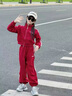 G.DUCKKIDS小黃鴨女大童套裝秋裝2025新款洋氣初中生春秋款外套女孩韓版運動 酒紅色套裝 160 cm身高145-155體重68-80斤 曬單實拍圖