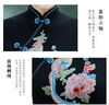 改良旗袍新款2025新款女黑色優(yōu)雅復古舞臺走秀演出服長款日?？纱?黑色 142cm左右 XL 曬單實拍圖