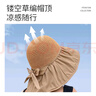 浪莎（LangSha）防曬遮陽帽女士夏季防紫外線黑膠大帽檐遮陽遮全臉漁夫帽杏色 曬單實(shí)拍圖