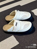 FILA 斐樂官方女鞋SMILA摩登拖鞋2025夏季新款元氣拖鞋休閑勃肯鞋 豆腐白-TF 37.5 曬單實拍圖