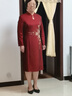 紫魅俏2025年新款婚禮媽媽裝連衣裙婚宴裝禮服女喜婆婆端莊氣質改良旗袍 酒紅色【短袖】 4XL (建議140-150斤) 曬單實拍圖