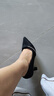 卡帝樂(lè )鱷魚(yú)（CARTELO）法式設計感細跟單鞋女2025年春秋季新款尖頭百搭黑色5cm小高跟鞋 黑色 36 曬單實(shí)拍圖